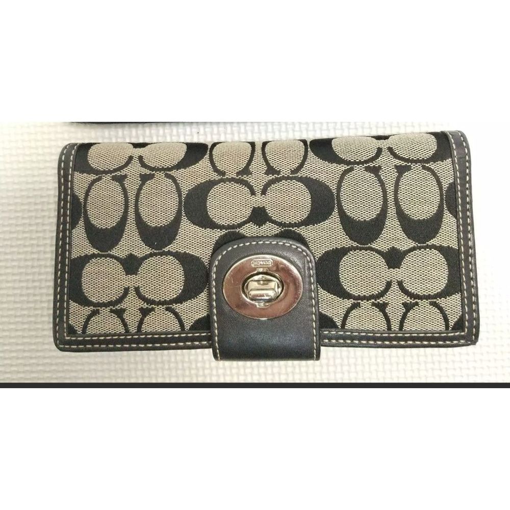 Coach Logo Bifold Wallet with Checkbook.
